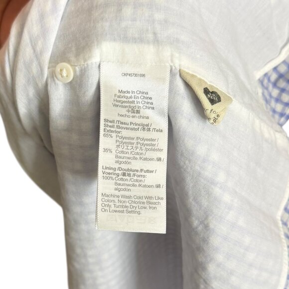 Madewell Gingham Flutter Sleeve Kaftan Midi Dress Blue Medium NA263 Cottagecore - Picture 5 of 7